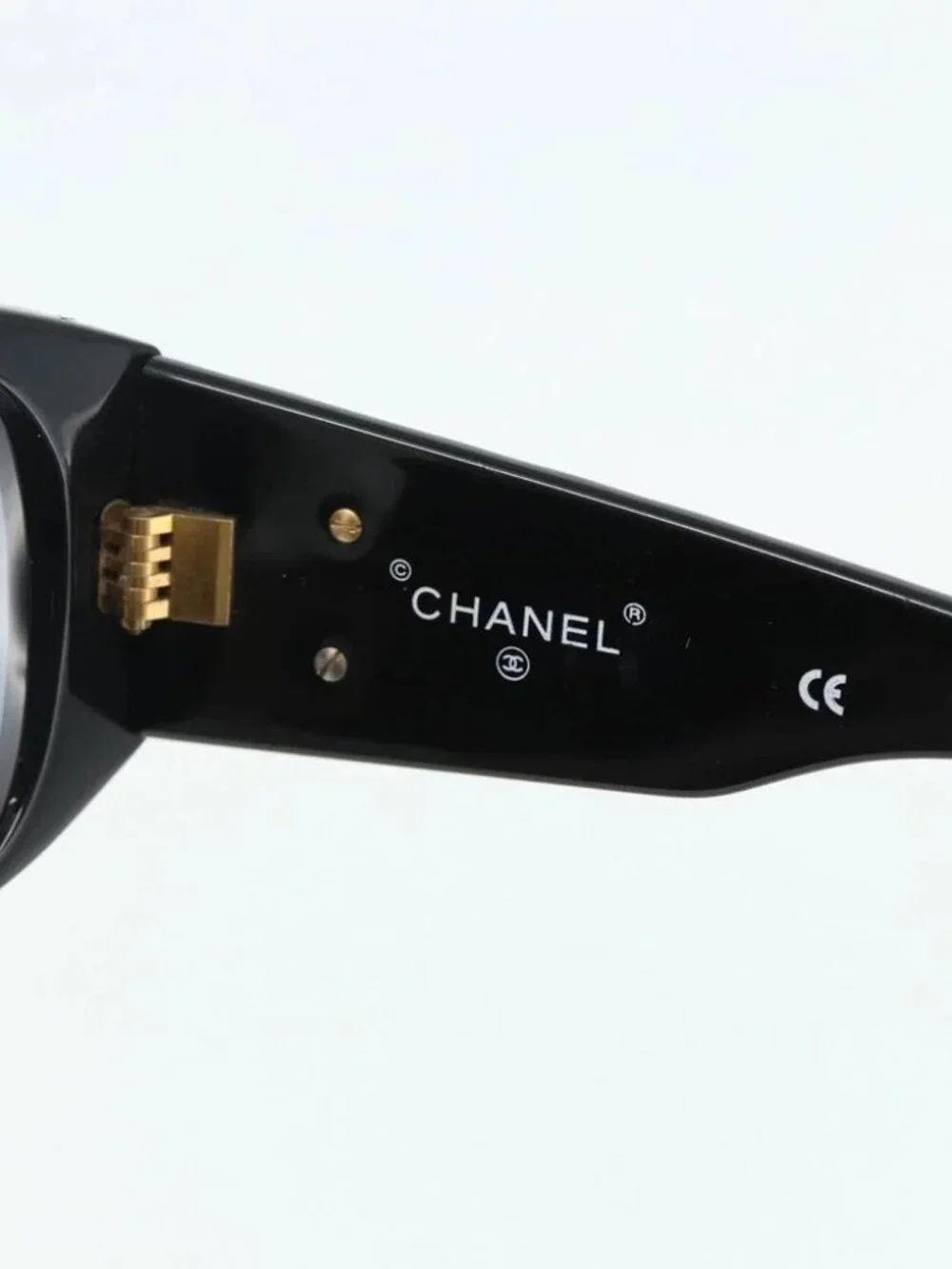 CHANEL Sunglasses plastic Black CC Auth YKZ400